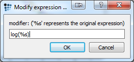  Modify expression window to plot logarithmic values