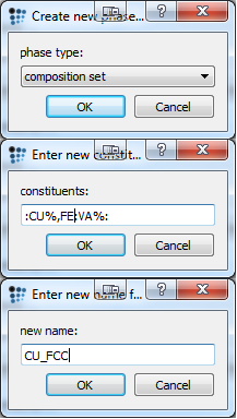  Create composition sets for CU_FCC and CU_BCC