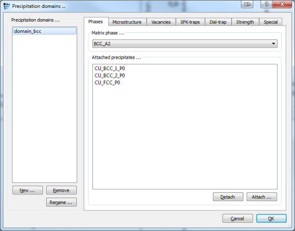  Precipitation domain dialog