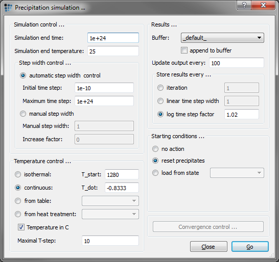  Precipitation simulation settings