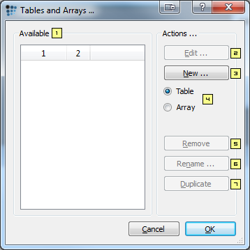  Tables and arrays