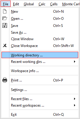  MatCalc working directory