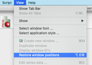 Menu: restore window positions