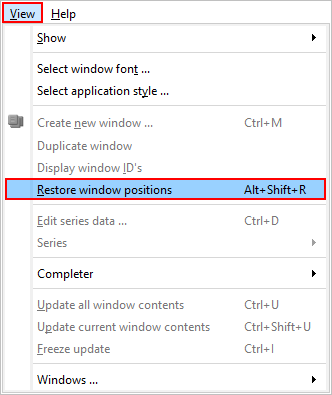 Menu: restore window positions