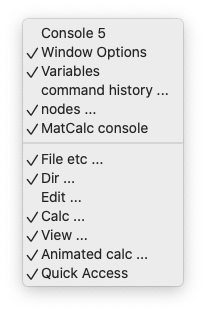  MatCalc Toolbarmenu