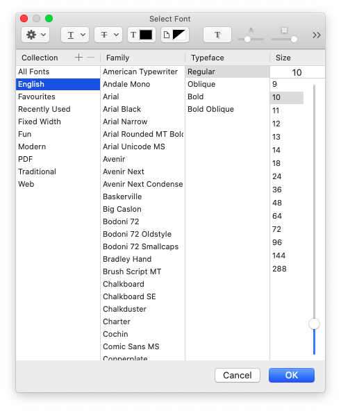 Window font settings