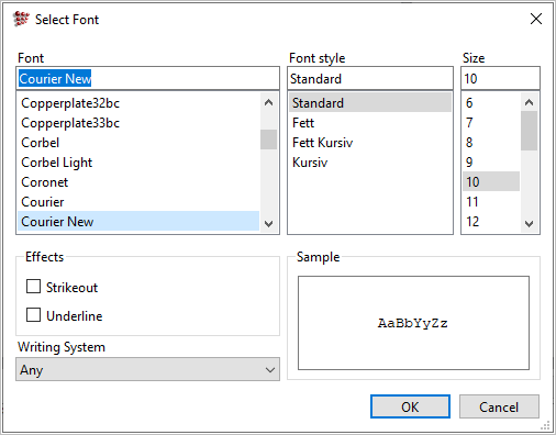Window font settings