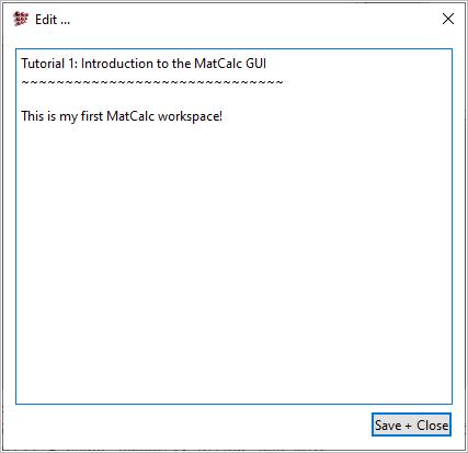 MatCalc workspace info