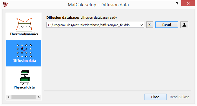  MatCalc Diffusion data