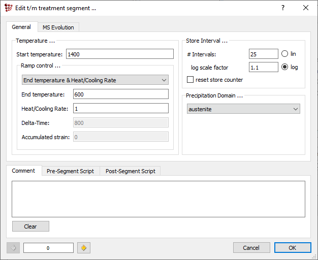  MatCalc treatment segment