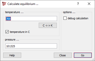 Equilibrium calculation