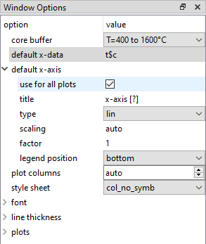  Default x-axis setting