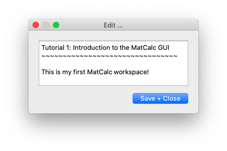 MatCalc workspace info