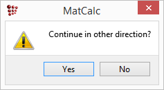  MatCalc warning