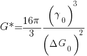 G*={16pi}/3 (gamma_{0})^3/(Delta G_{0})^2